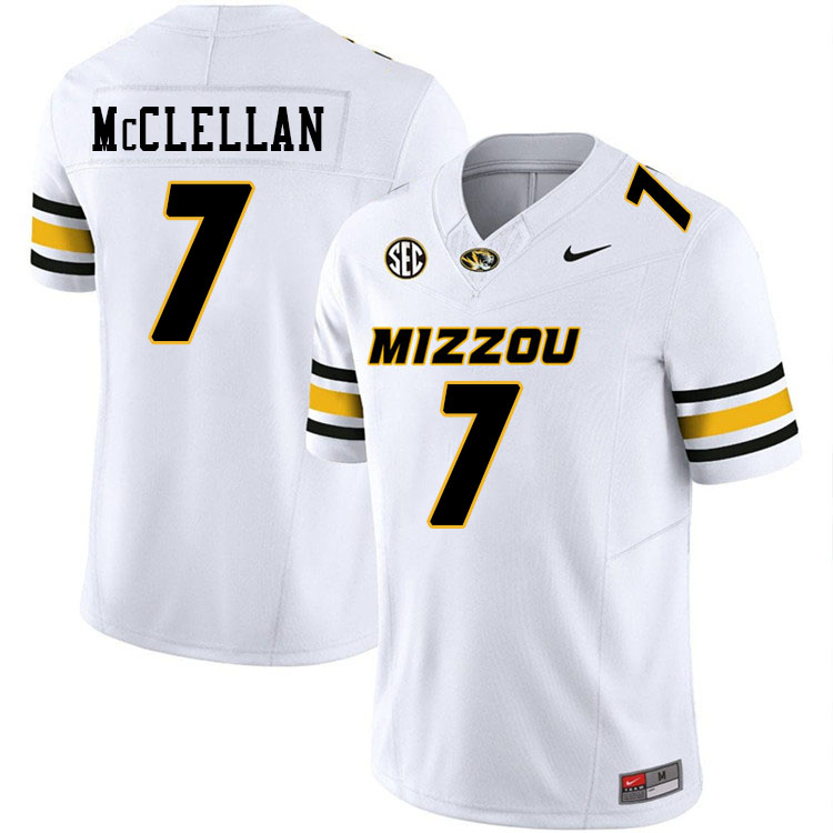 Men #7 Chris McClellan Missouri Tigers College Football Jerseys Stitched-White